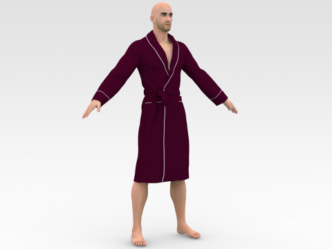 Whiteman with bathrobe 3D Model