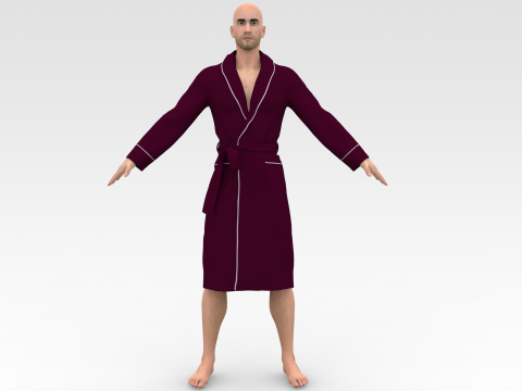 Whiteman with bathrobe 3D Model