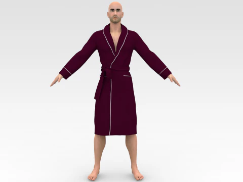 Whiteman with bathrobe 3D Model