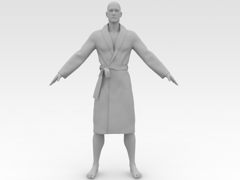 Whiteman with bathrobe 3D Model