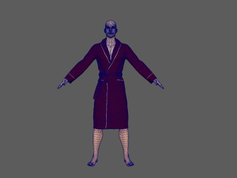 Whiteman with bathrobe 3D Model