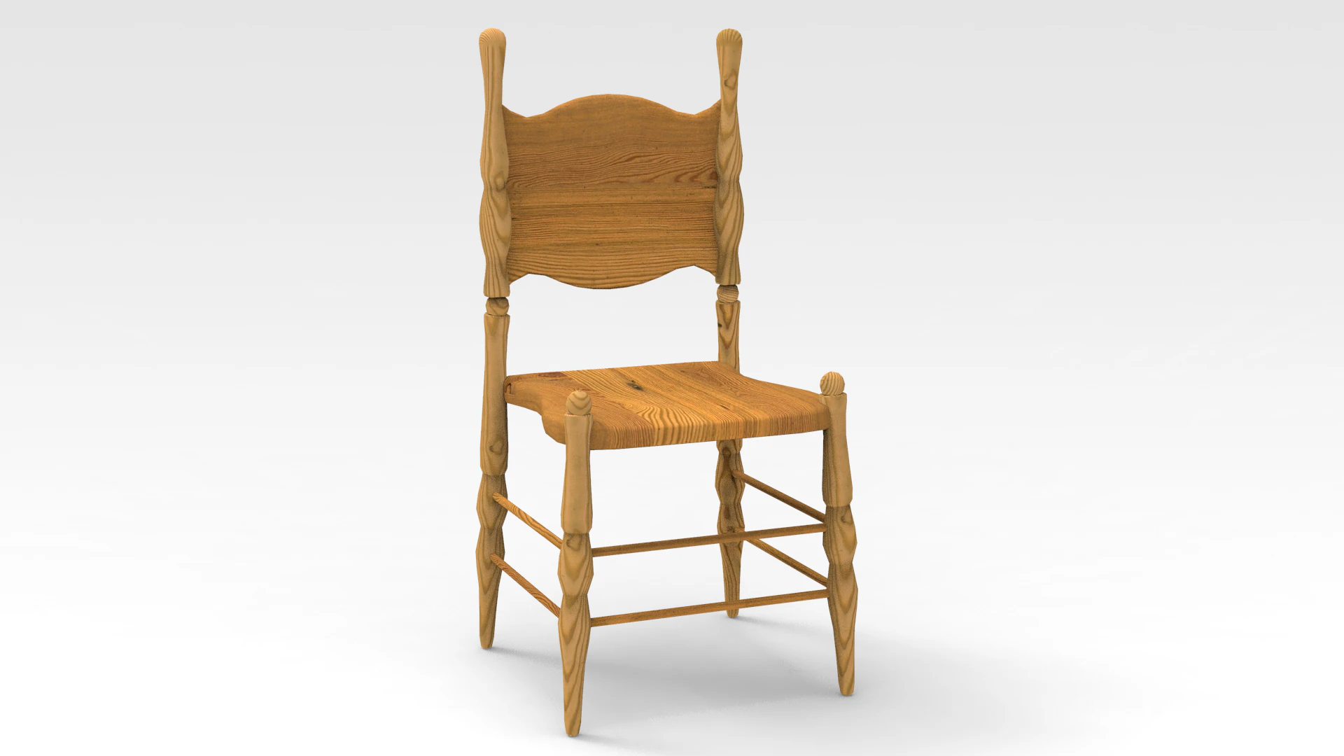 Wooden Chiar 3D Model .c4d .max .obj .3ds .fbx .stl .blend 