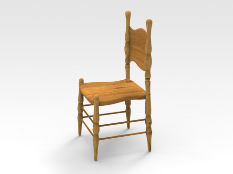 Wooden Chiar 3Dモデル