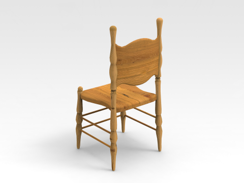 Wooden Chiar 3Dモデル