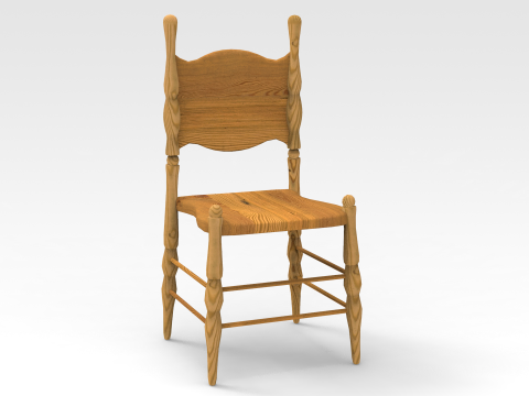 Wooden Chiar 3Dモデル