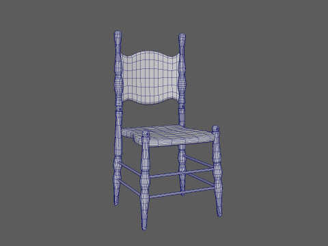 Wooden Chiar 3Dモデル