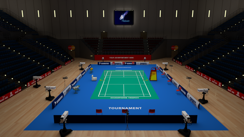 Badminton Stadium 3D 模型 .c4d .max .obj .3ds .fbx .stl .blend