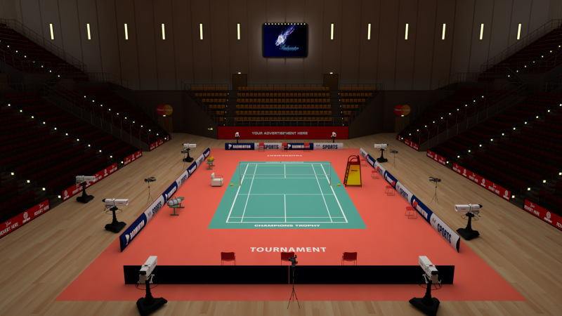 Badminton Stadium Modelo 3D .c4d .max .obj .3ds .fbx .stl .blend