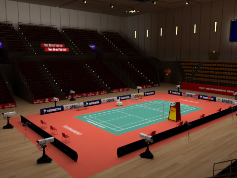 Est&aacute;dio de badminton Modelo 3D