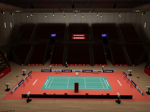 Est&aacute;dio de badminton Modelo 3D