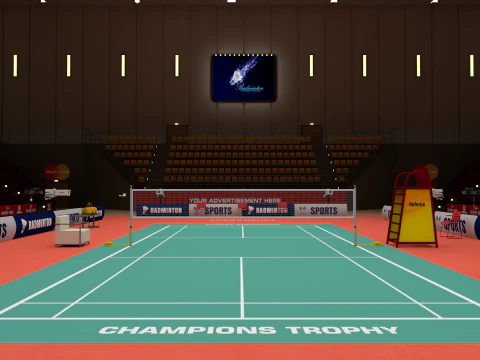 Est&aacute;dio de badminton Modelo 3D
