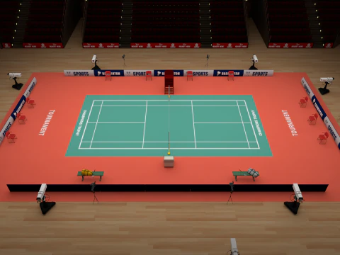 Est&aacute;dio de badminton Modelo 3D