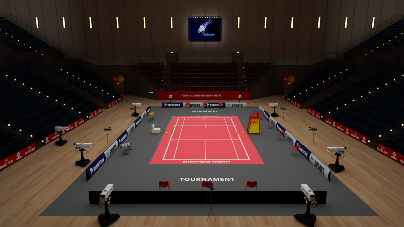 Badminton Stadium Model 3D .c4d .max .obj .3ds .fbx .stl .blend