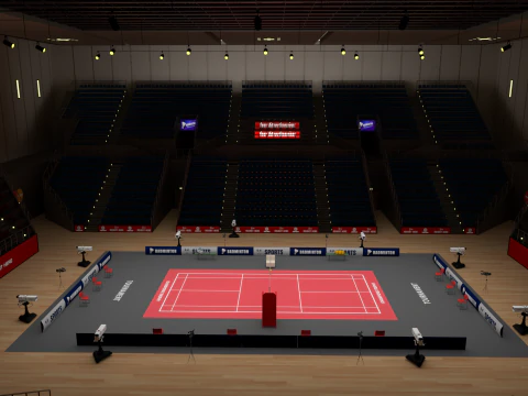 बैडमिंटन स्टेडियम 3D मॉडल