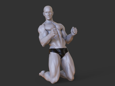 Bodybuilder Pose Modèles 3D en vedette