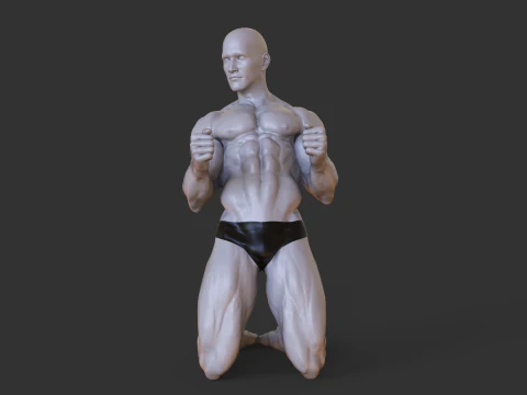 Posa del bodybuilder Modello di stampa 3D