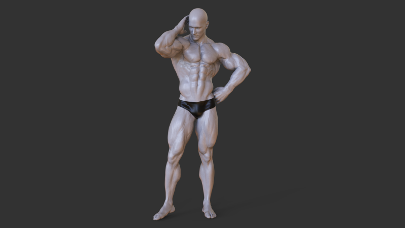 Bodybuilder Pose 3D 打印模型 .c4d .max .obj .3ds .fbx .stl .blend 