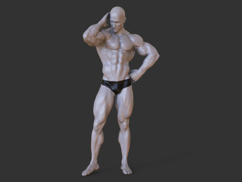 Bodybuilder Pose Modèles 3D en vedette