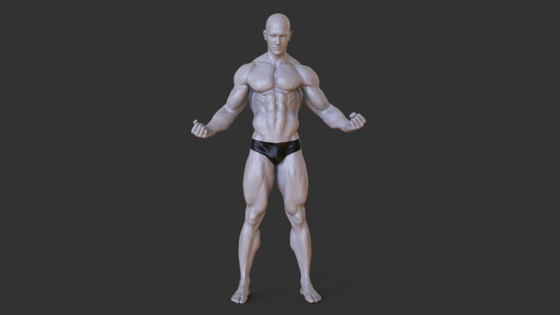 Bodybuilder Pose Modello di stampa 3D .c4d .max .obj .3ds .fbx .stl .blend 