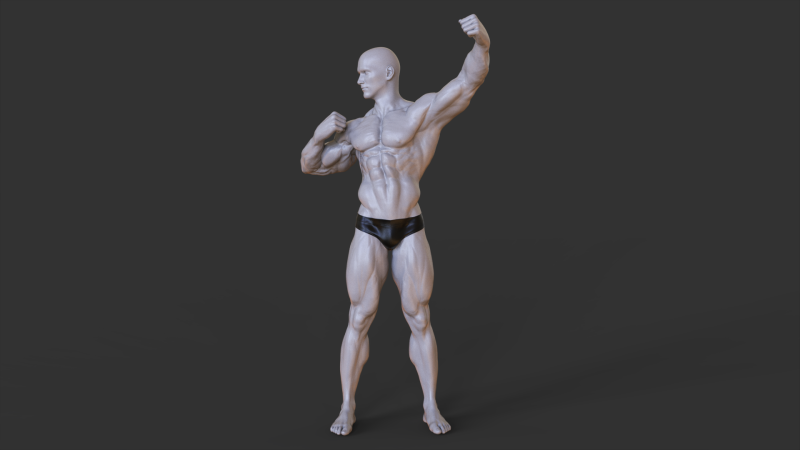 Bodybuilder Pose 3D-printmodel .c4d .max .obj .3ds .fbx .stl .blend