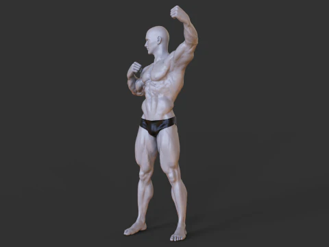 Bodybuilder Pose 3D Print Model