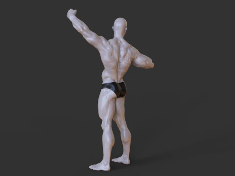 Bodybuilder Pose 3D Print Model