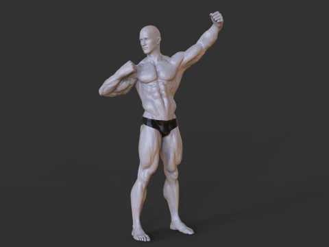 Bodybuilder Pose 3D Print Model