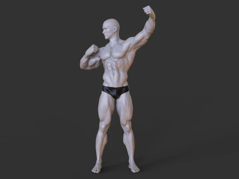 Bodybuilder Pose 3D Print Model