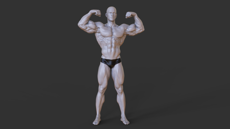 Bodybuilder Pose Model do druku 3D .c4d .max .obj .3ds .fbx .stl .blend