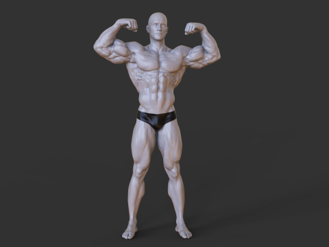 Bodybuilder Pose 3D Print Model