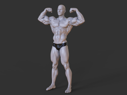 Bodybuilder Pose Model do druku 3D
