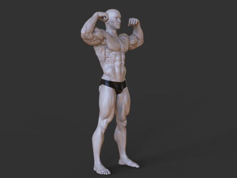 Bodybuilder Pose Model do druku 3D