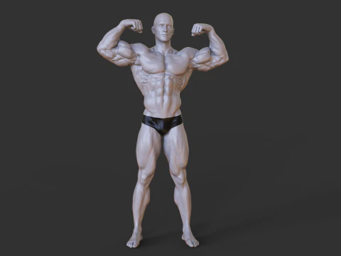 Поза культурист 3D Принт Модель