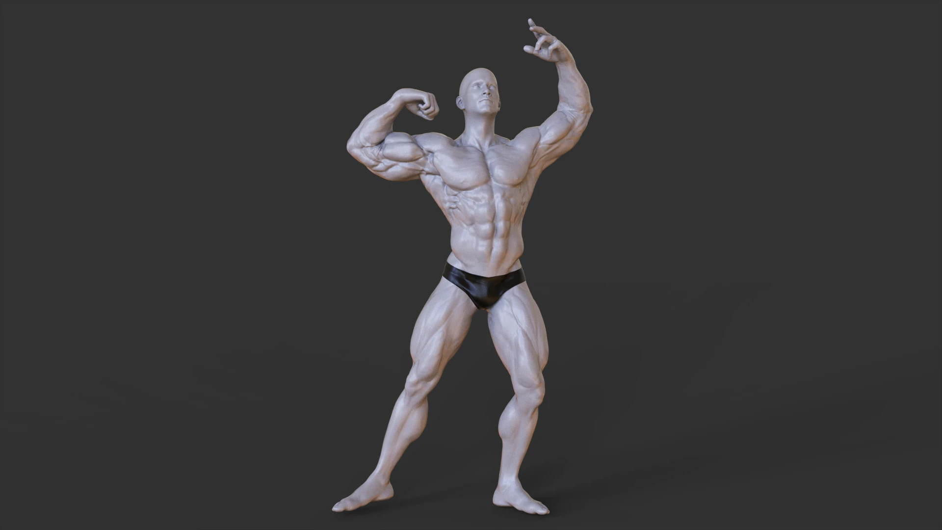 Bodybuilder Pose 3D Print Model .c4d .max .obj .3ds .fbx .stl .blend 