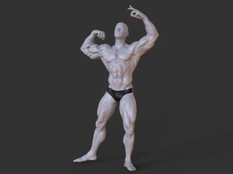 Bodybuilder Pose 3D Print Model