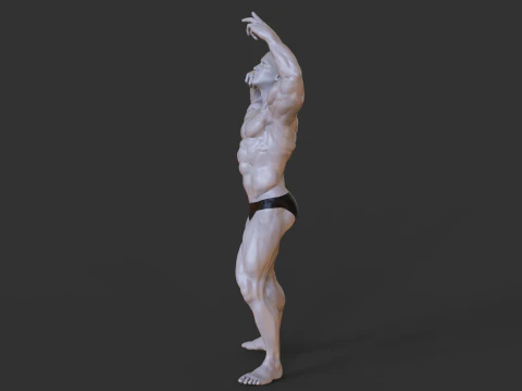 Bodybuilder Pose 3D Print Model
