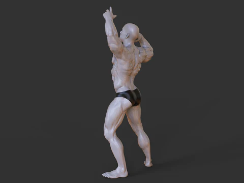 Bodybuilder Pose 3D Print Model