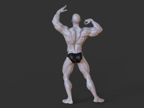 Bodybuilder Pose 3D Print Model