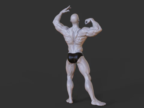 Bodybuilder Pose 3D Print Model