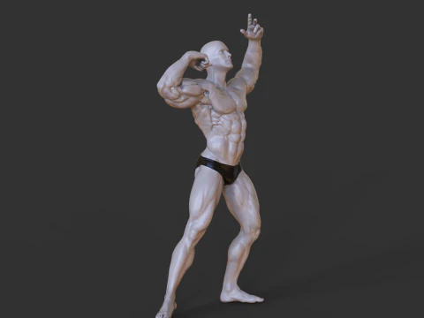 Bodybuilder Pose 3D Print Model