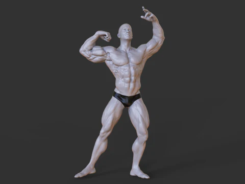 Bodybuilder Pose 3D Print Model