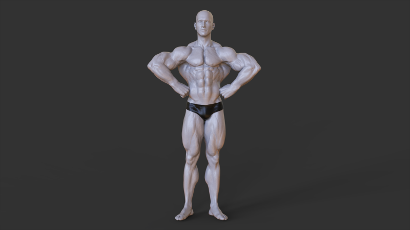 Bodybuilder Pose 3D-printmodel .c4d .max .obj .3ds .fbx .stl .blend