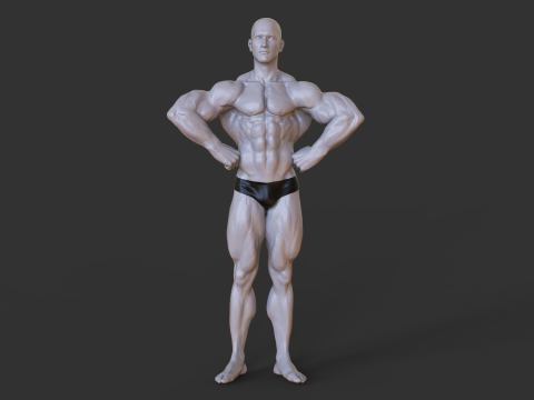 Bodybuilder Pose 3D Print Model