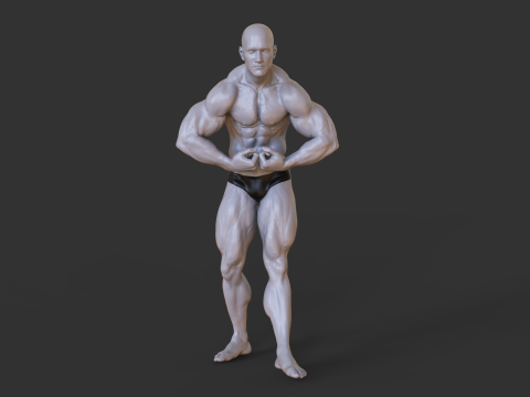 Bodybuilder Pose 3D Print Model
