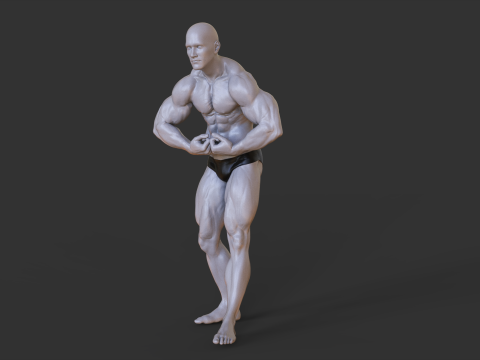 Bodybuilder Pose 3D Print Model