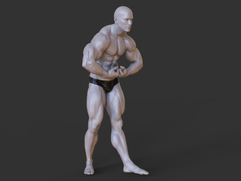 Bodybuilder Pose 3D Print Model