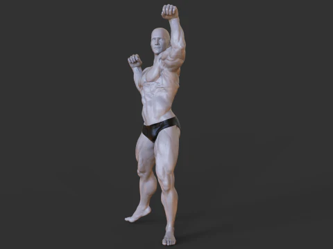 Bodybuilder Pose 3D Print Model