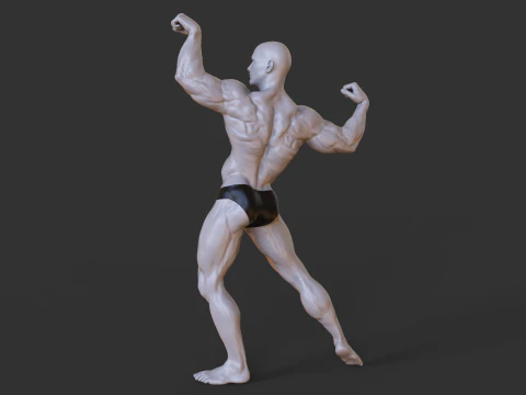 Bodybuilder Pose 3D Print Model