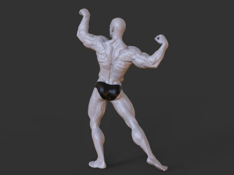 Bodybuilder Pose 3D Print Model