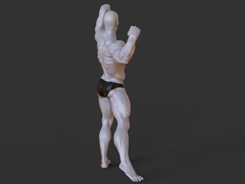 Bodybuilder Pose 3D Print Model